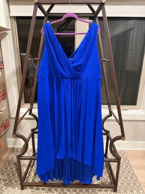 torrid Electric Blue Chiffon V-Neck Maxi Dress